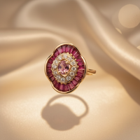 Pink Sapphire & Ruby Ballerina Cocktail Ring
