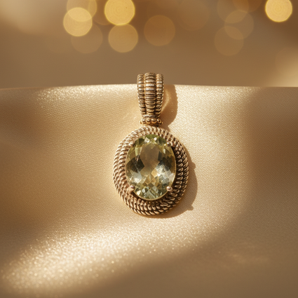 Prasiolite Rope-Twist Pendant