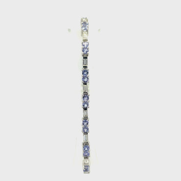 14K White Gold Bracelet 2.91 Tanzanite & 0.97 CTW Diamond