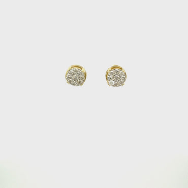 14K Yellow Gold .75CTW Diamond Earrings