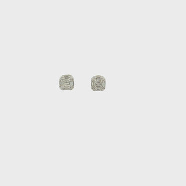 14K White Gold .46CTTW Diamond Earrings