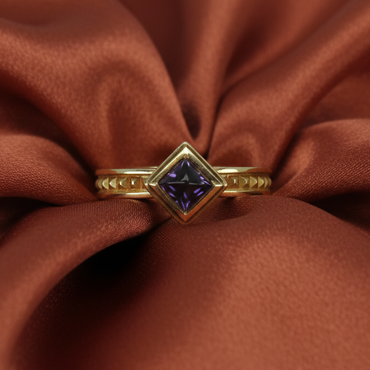 Purple Gemstone Diamond-Set Ring - Terracotta Silk