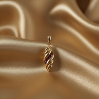 Rhodolite Garnet Twist Pendant — Gold Silk