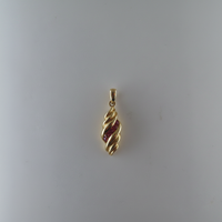 Rhodolite Garnet Twist Pendant in 14K Yellow Gold
