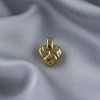 Ribbed Puffy Heart Pendant — Silver Silk Juxtaposition