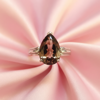 Ring Top View on Pink Satin