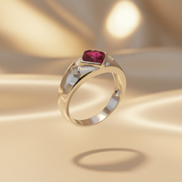 Ruby & Diamond Signet Ring — Photorealistic