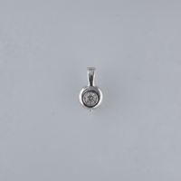 Solitaire Diamond Bezel Pendant in White Gold