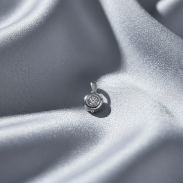 Solitaire Diamond Bezel Pendant — Silver Silk