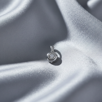 Solitaire Diamond Bezel Pendant — Silver Silk
