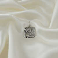Sterling Silver Cherub Angel Pendant — Ivory Silk
