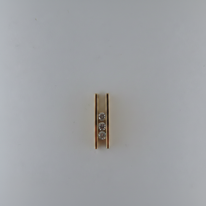 Three-Diamond Channel Bar Pendant in 14K Yellow Gold