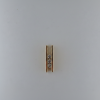 Three-Diamond Channel Bar Pendant in 14K Yellow Gold