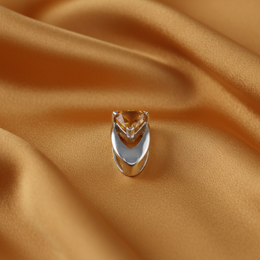 Trillion Citrine Pendant — Amber Silk