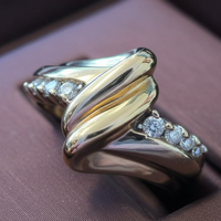 Two-Tone Diamond Bypass Ring