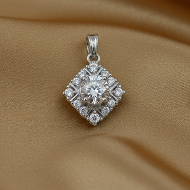 Vintage Diamond Filigree Pendant - Gold Silk
