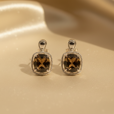 Whiskey Quartz Earrings - Full Earring