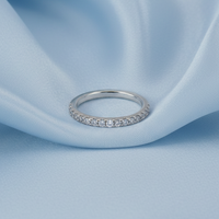 White Gold Pavé Diamond Band - Icy Blue Silk