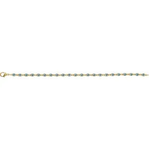 14K Yellow Natural Sky Blue Topaz 7 1/4" Line Bracelet