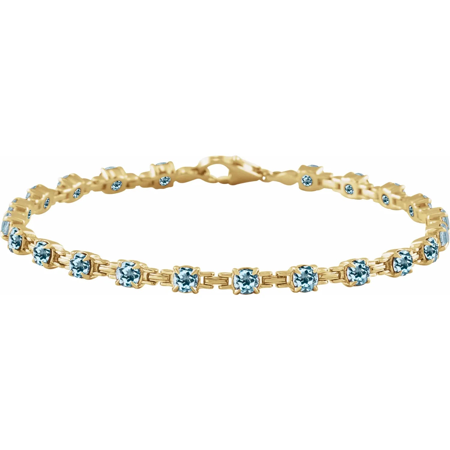 14K Yellow Natural Sky Blue Topaz 7 1/4" Line Bracelet