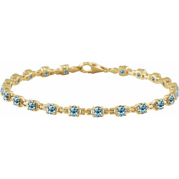 14K Yellow Natural Sky Blue Topaz 7 1/4