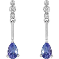 Genuine Tanzanite & Diamond Earrings