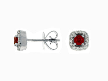 14KW .35CTW Ruby & Diamond Earrings