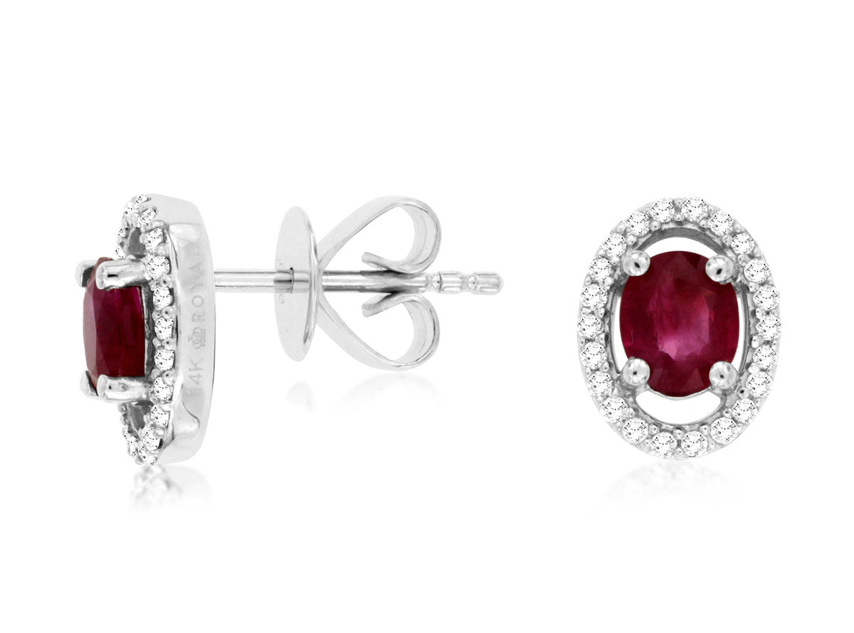 14KW .82CTW Ruby & Diamond Earrings