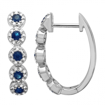 14KW .24CTW Sapphire Earrings
