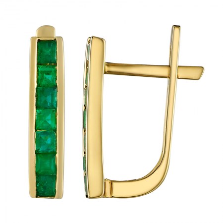 14KY .67CTW Emerald Earrings
