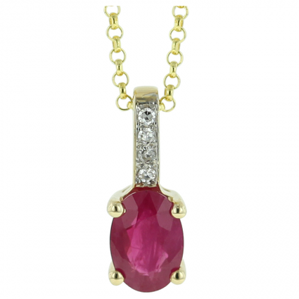 14KY .02CTW Gemstone Necklace