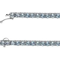 14K White Natural Sky Blue Topaz 7 1/4" Line Bracelet