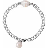 Sterling Silver Pearl 7" Bracelet