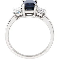 Blue Sapphire & Diamond Accented Ring