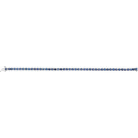 14K White Natural Blue Sapphire Line 7" Bracelet