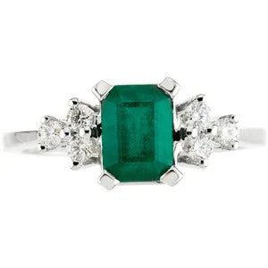 Genuine Emerald & Diamond Ring