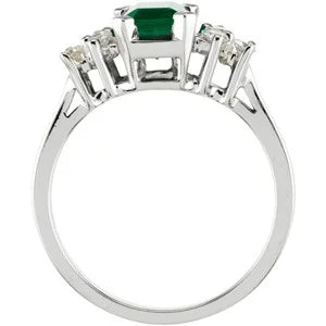 Genuine Emerald & Diamond Ring