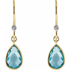 Swiss Blue Topaz & Diamond Earrings