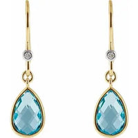 Swiss Blue Topaz & Diamond Earrings