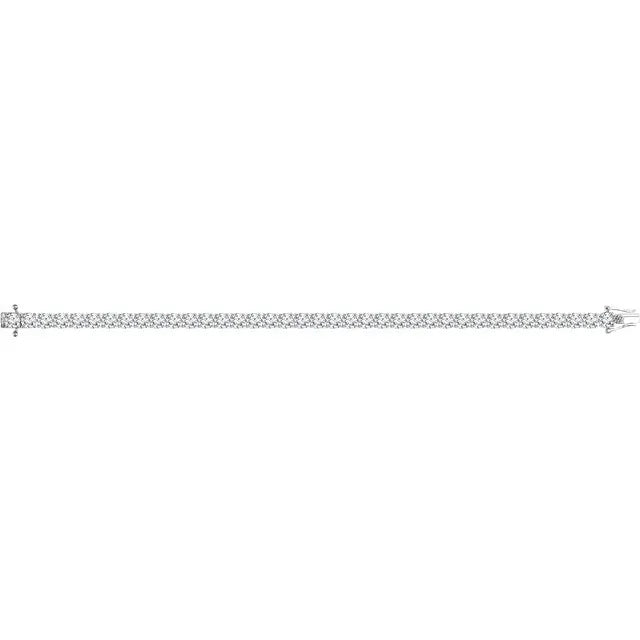 Sterling Silver 4.5 mm Round Cubic Zirconia 7" Line Bracelet