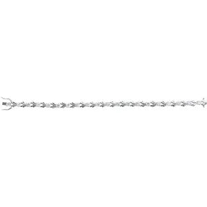 Sterling Silver 4 mm Round Cubic Zirconia Line 7.5