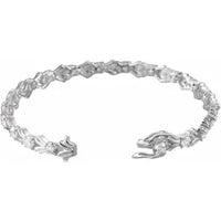 Sterling Silver 4 mm Round Cubic Zirconia Line 7.5" Bracelet
