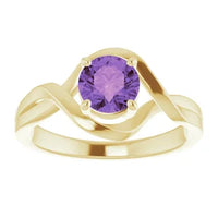 14K Yellow Natural Amethyst Ring