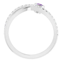 14K White Natural Amethyst & 1/5 CTW Natural Diamond Ring