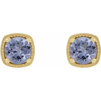 14K Yellow 5 mm Natural Tanzanite Earrings