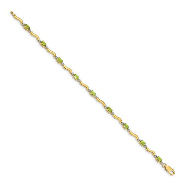 10k Fancy Diamond and Peridot Bracelet