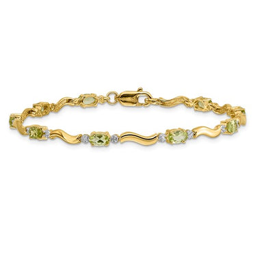 10k Fancy Diamond and Peridot Bracelet