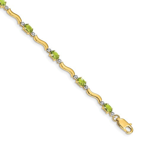 10k Fancy Diamond and Peridot Bracelet