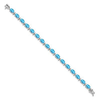14k White Gold Blue Topaz Bracelet