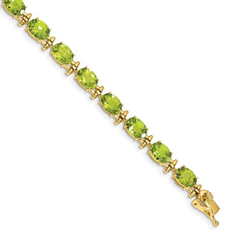 14k Yellow Gold Peridot Bracelet